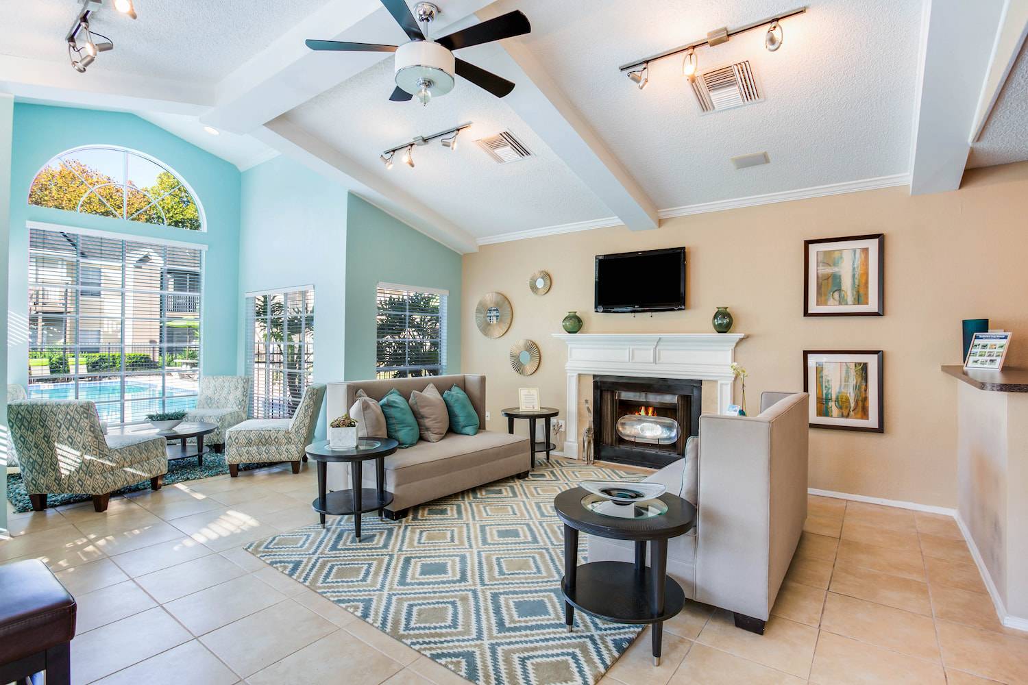 Clubhouse entertainment area
