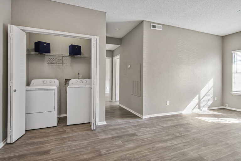 renovated diningroom with washer and dryer